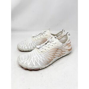 HF Barefoot Minimalist Shoes White Rose‎ Gold Womens Size 42/11 Bungee Laces